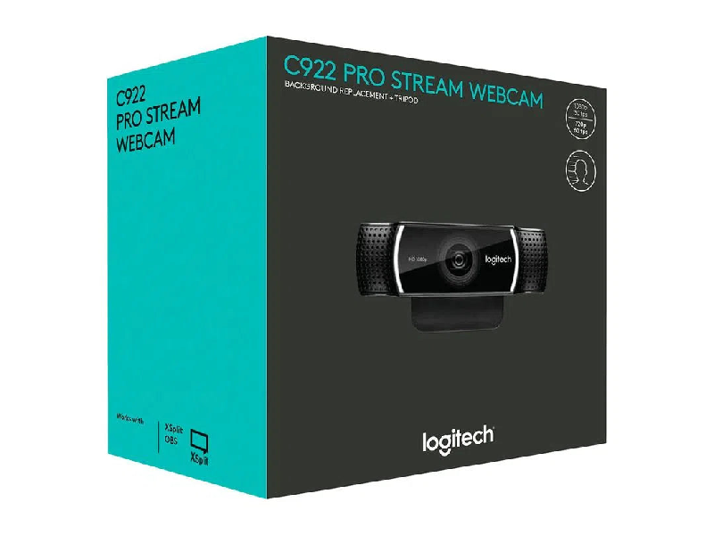 WEB CAM LOGITECH PRO C922 STREAM FULL HD 1080P USB BLACK (PN 960-001087)